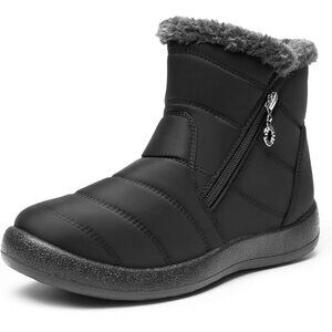 DREAM PAIRS Black Fur Lined Winter Ankle Boots Booties 6/6.5 NEW!